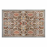Arrington Spice Red Taupe Medallion High Low Washable Accent Rug