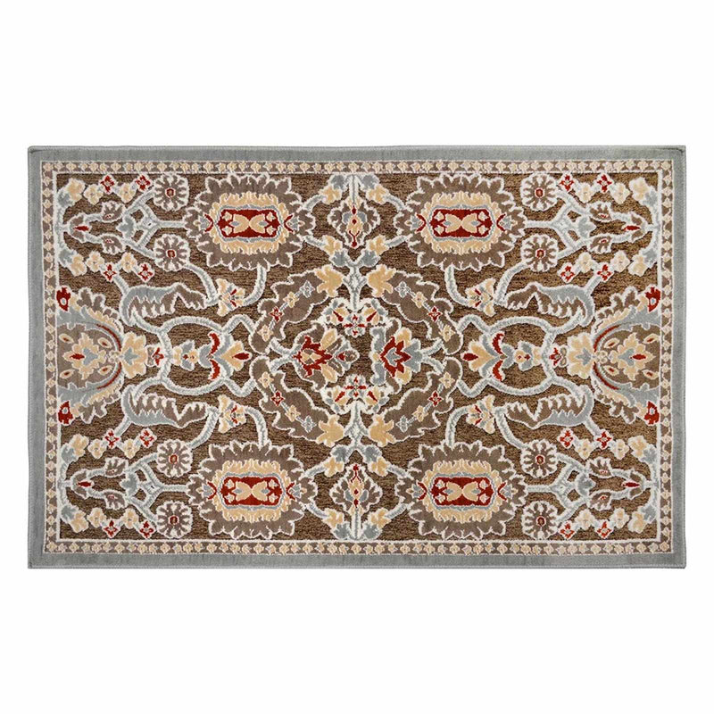 Arrington Spice Red Taupe Medallion High Low Washable Accent Rug