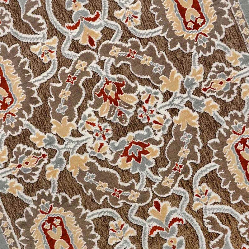 Arrington Spice Red Taupe Medallion High Low Washable Accent Rug