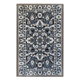 Arrington Taupe Blue Traditional Border Washable Accent Rug