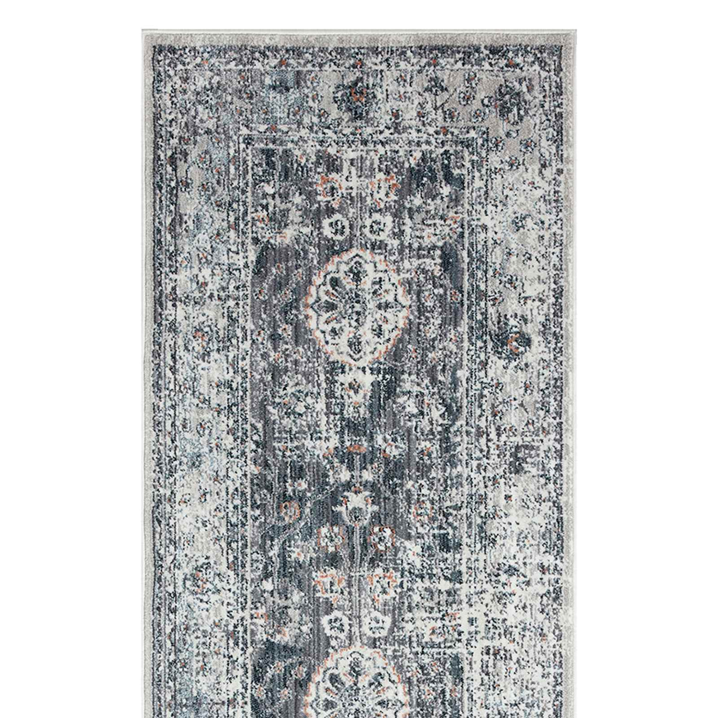 Honeybloom Cypress Grey Medallion Runner Rug — detail view 1