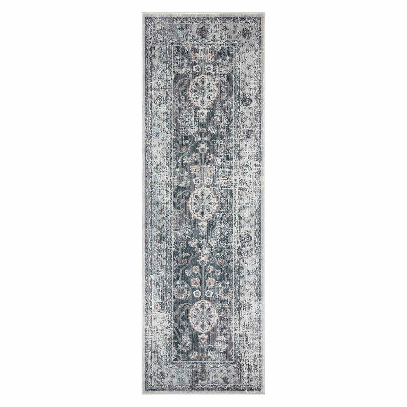Honeybloom Cypress Grey Medallion Runner Rug