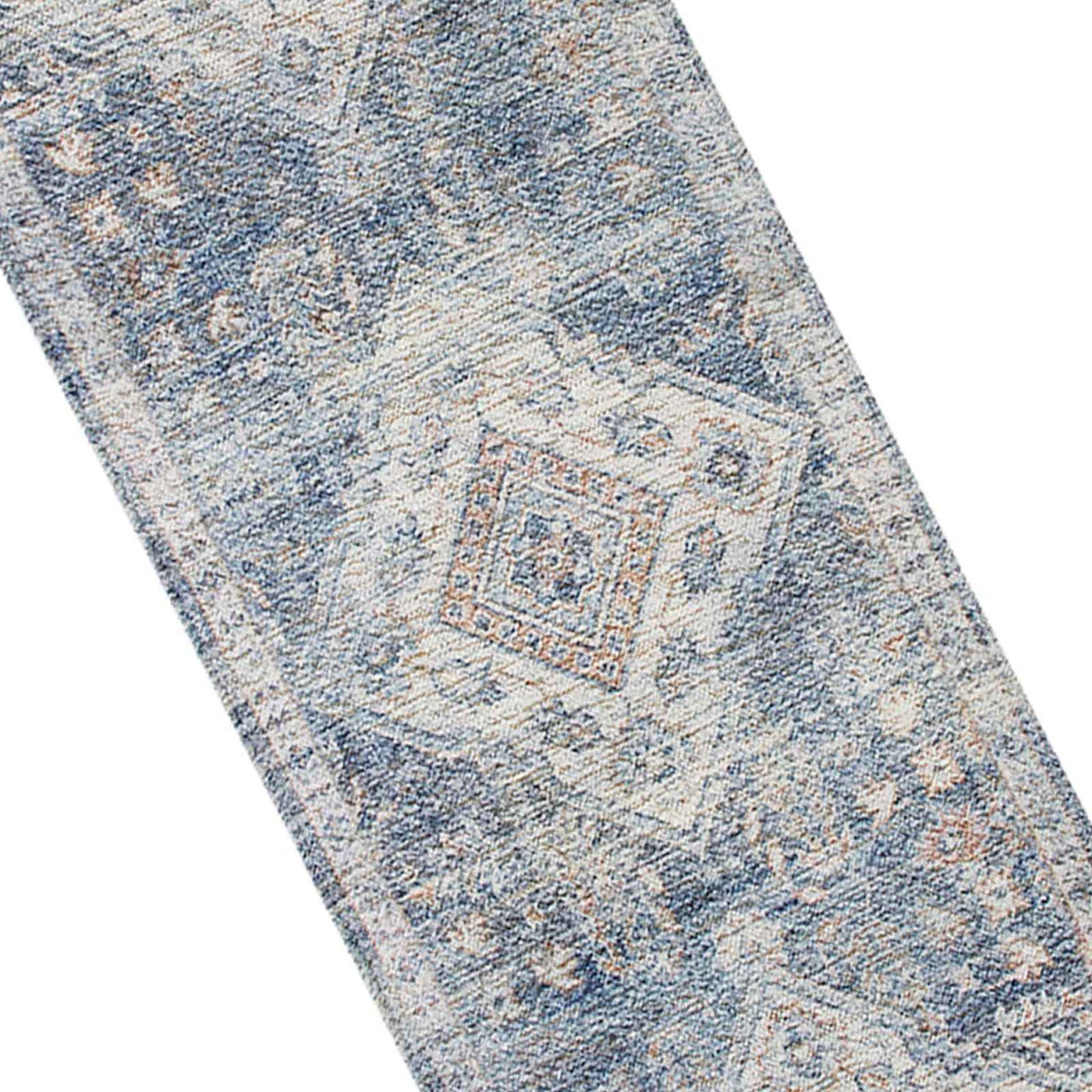 Whittington Blue Floral Medallion Runner — detail view 3