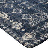 Teagan Navy Blue Floral Flatweave Area Rug — detail view 3