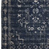 Teagan Navy Blue Floral Flatweave Area Rug — detail view 2