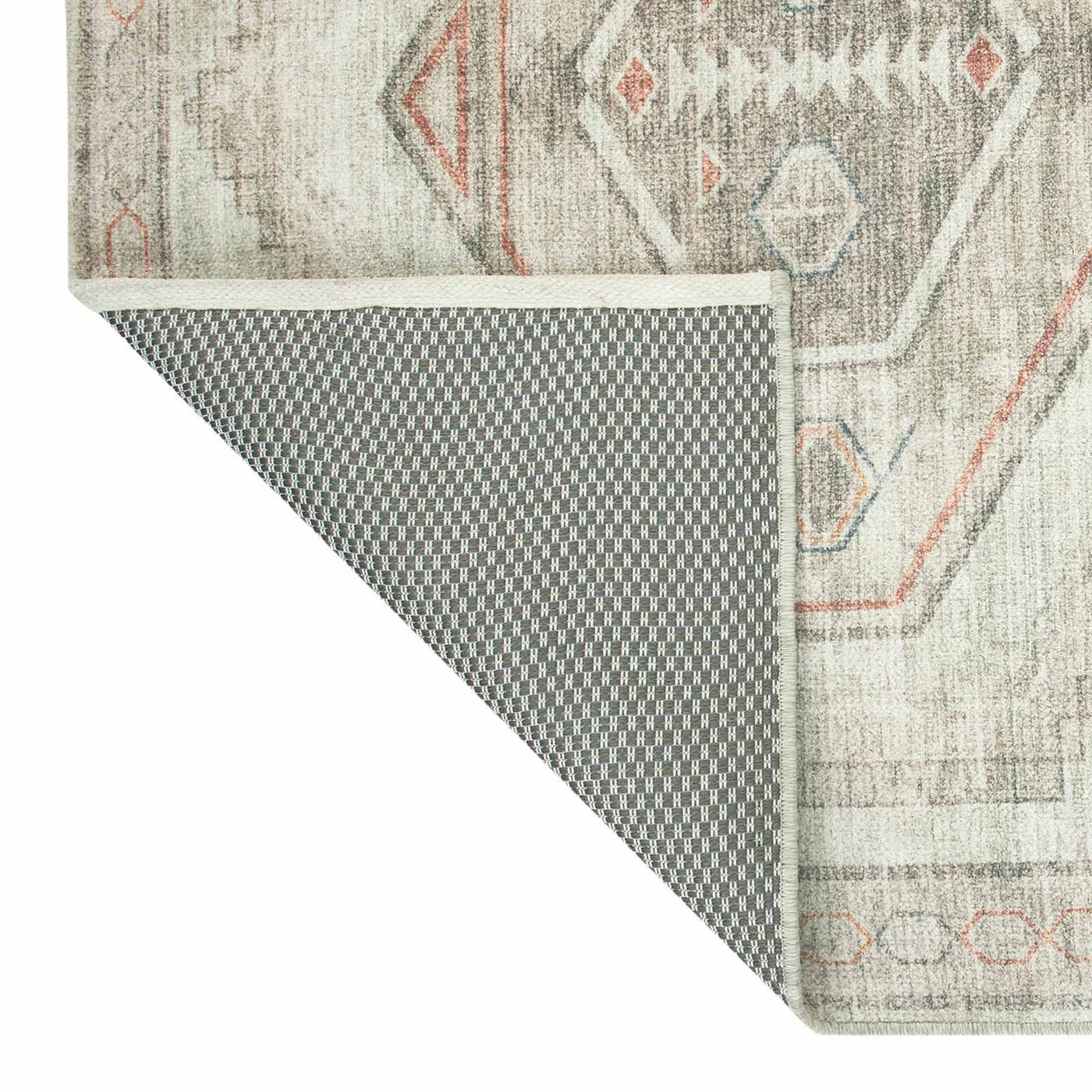 Pink Multicolor Tribal Washable Accent Rug — detail view 2