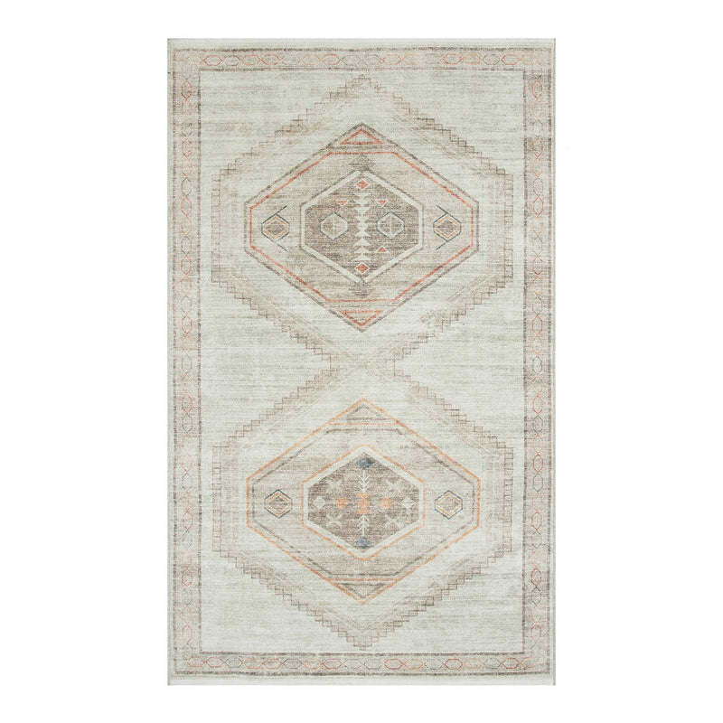 Pink Multicolor Tribal Washable Accent Rug