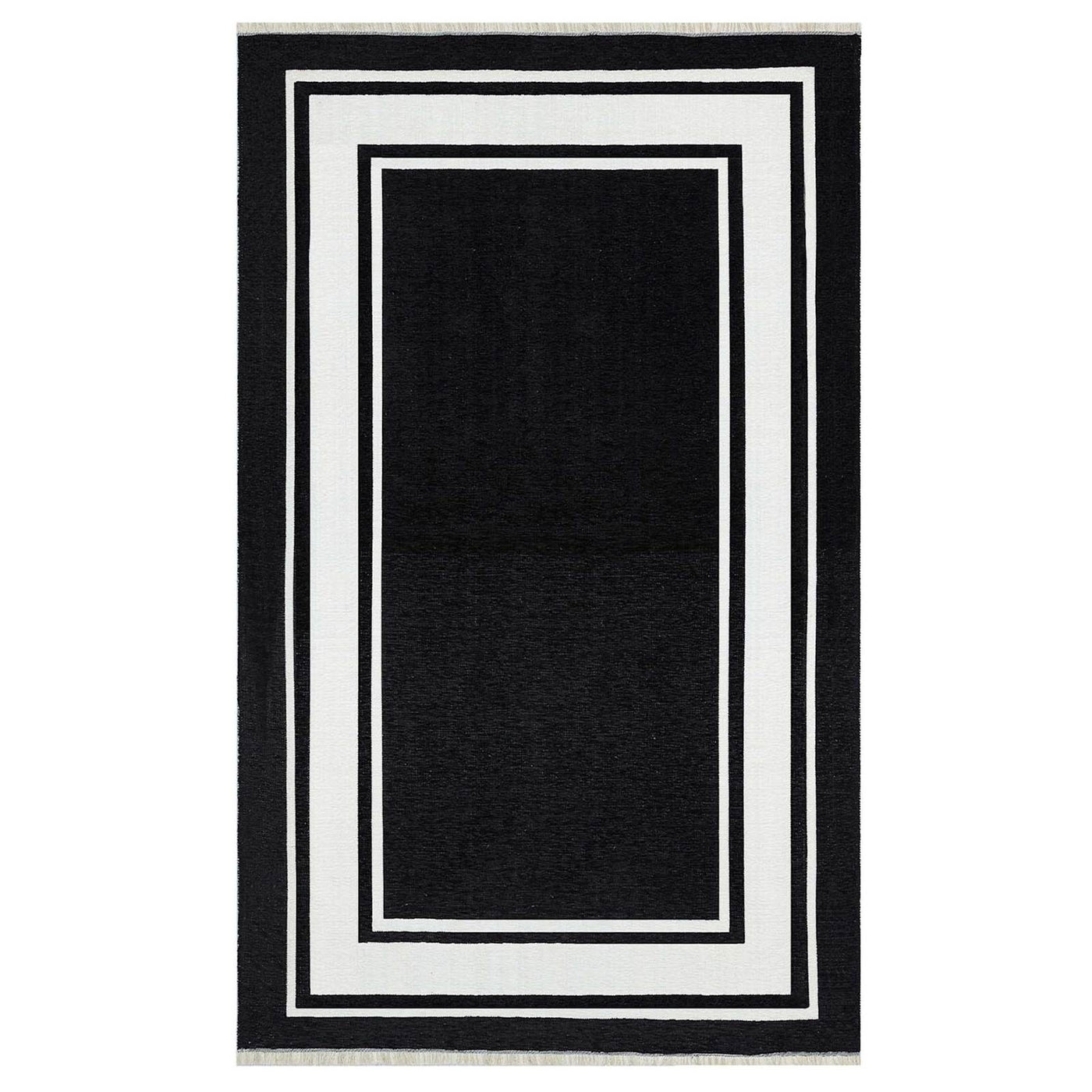 Providence Noa Black White Border Washable Accent Rug