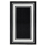 Providence Noa Black White Border Washable Accent Rug