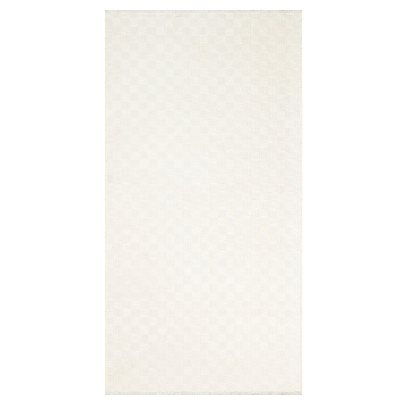 Honeybloom Ada Almond White Checkered Washable Accent Rug
