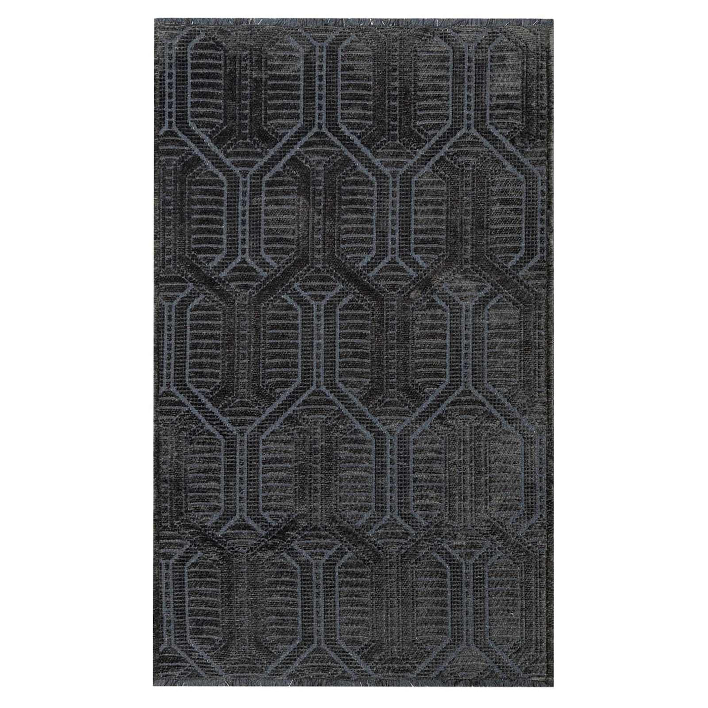 Crosby St. Kilim Geo Matrix Washable Accent Rug — Charcoal