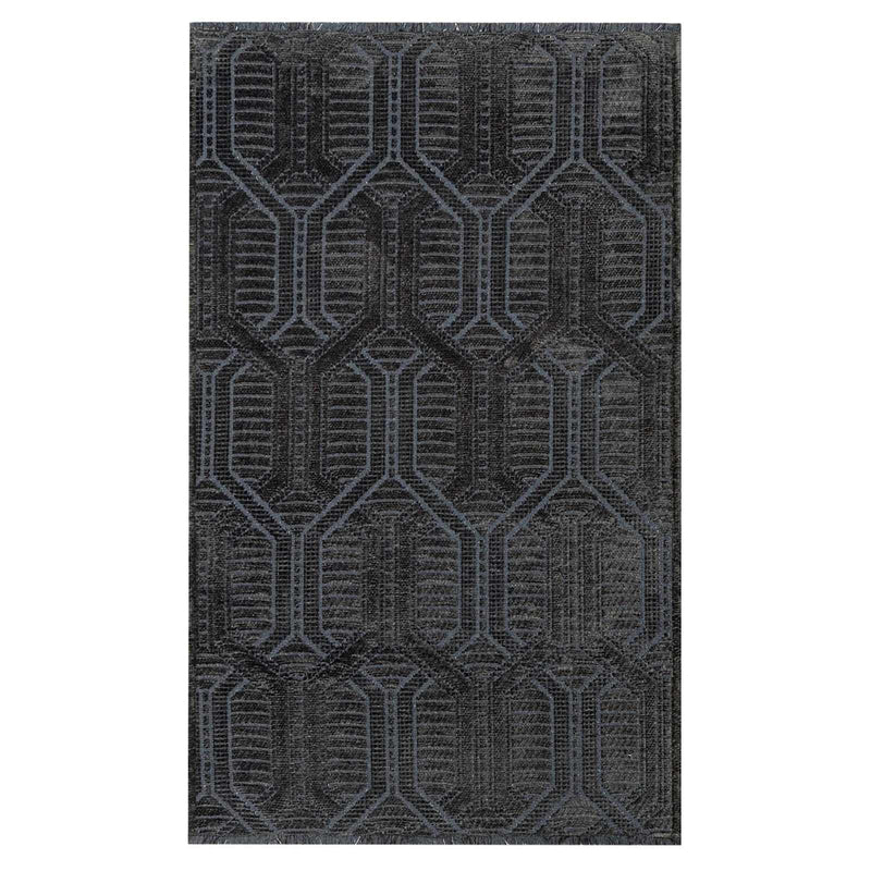 Crosby St. Kilim Geo Matrix Washable Accent Rug — Charcoal