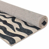 Found Fable Dove Grey Black Tiger Patterned Washable Accent Rug — detail view 2