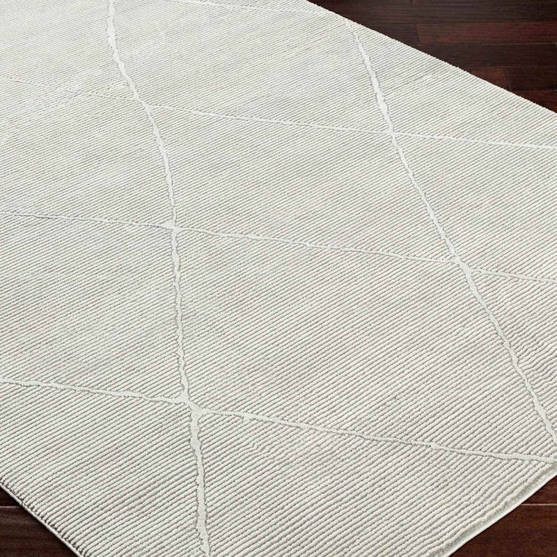 Alder Grey Diamond Design Washable Accent Rug