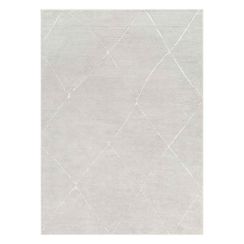 Alder Grey Diamond Design Washable Accent Rug