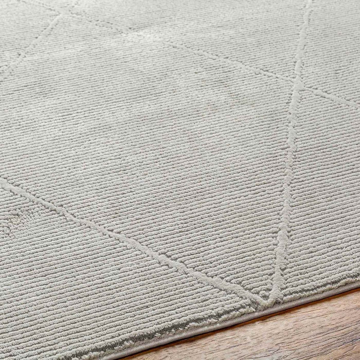Alder Grey Diamond Design Washable Runner — detail view 1