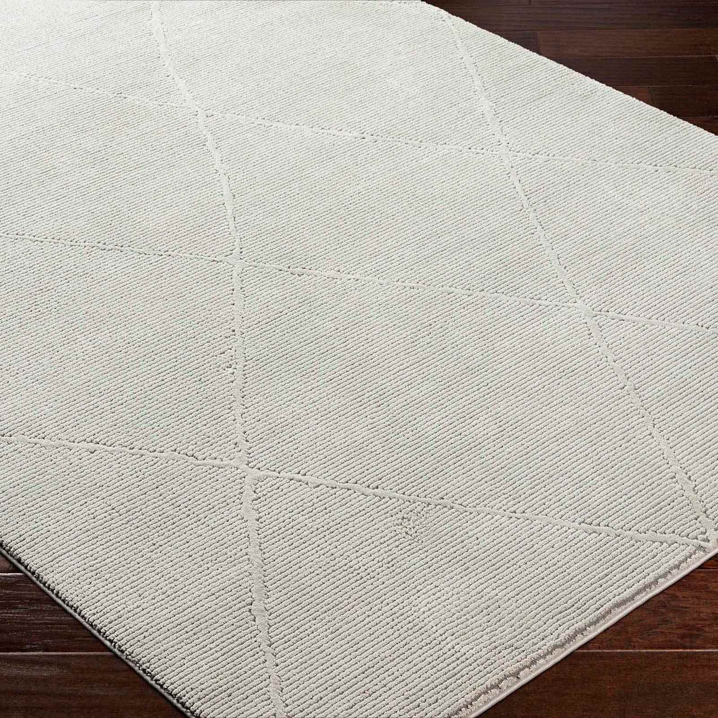Alder Grey Diamond Design Washable Runner — detail view 2