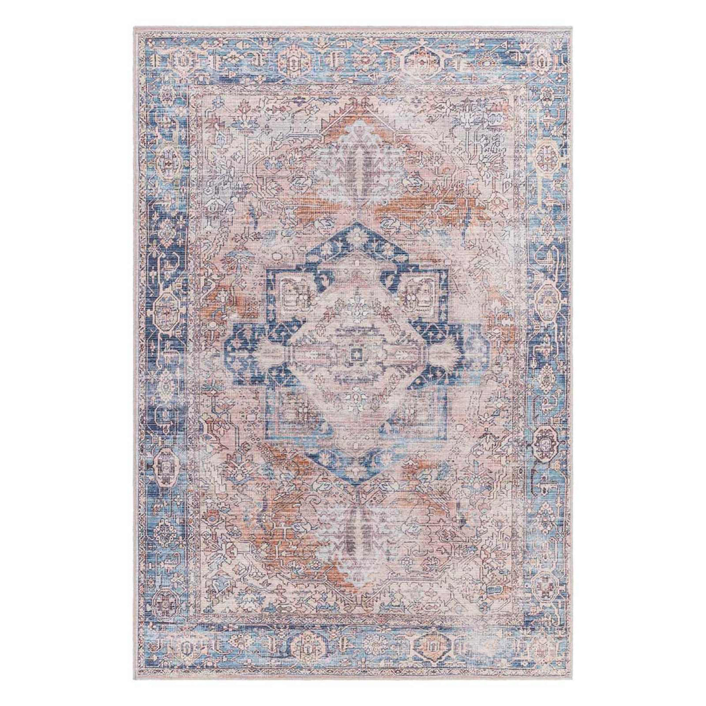 Colin Blue Medallion Washable Accent Rug