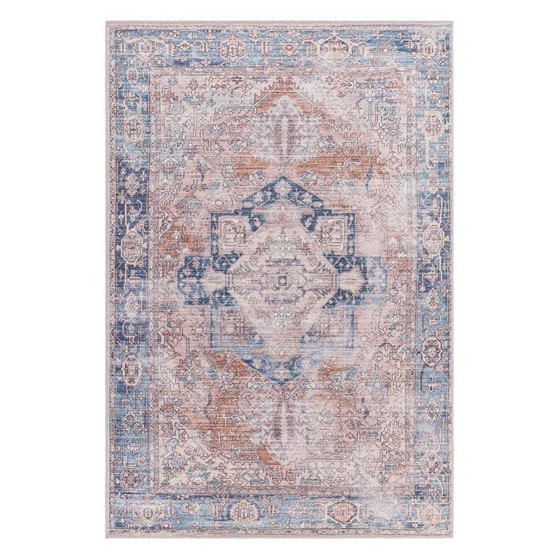 Colin Blue Medallion Washable Accent Rug
