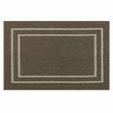 Double Border Washable Tufted Accent Rug — Beige