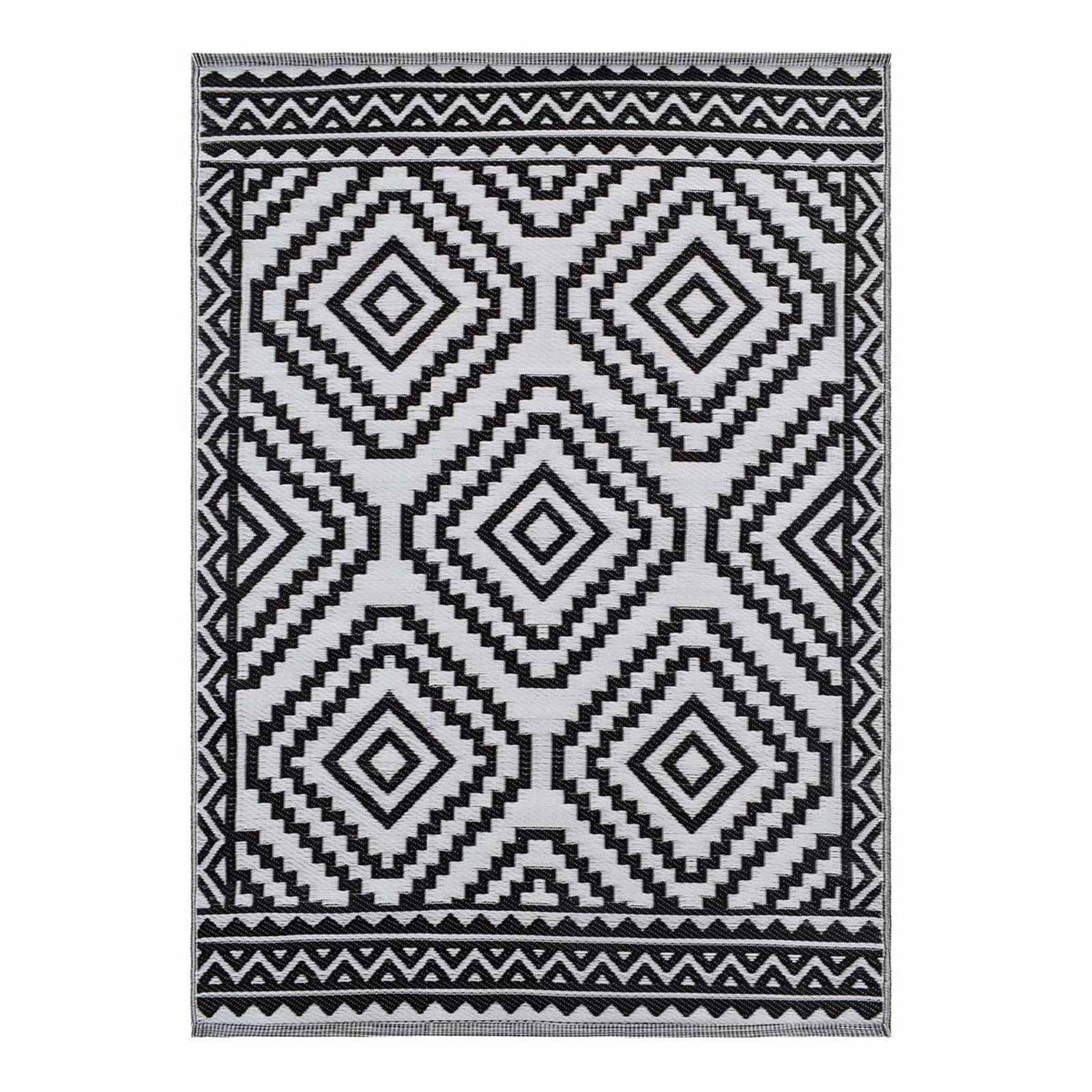 Black Diamond Design Plastic Outdoor Area Rug