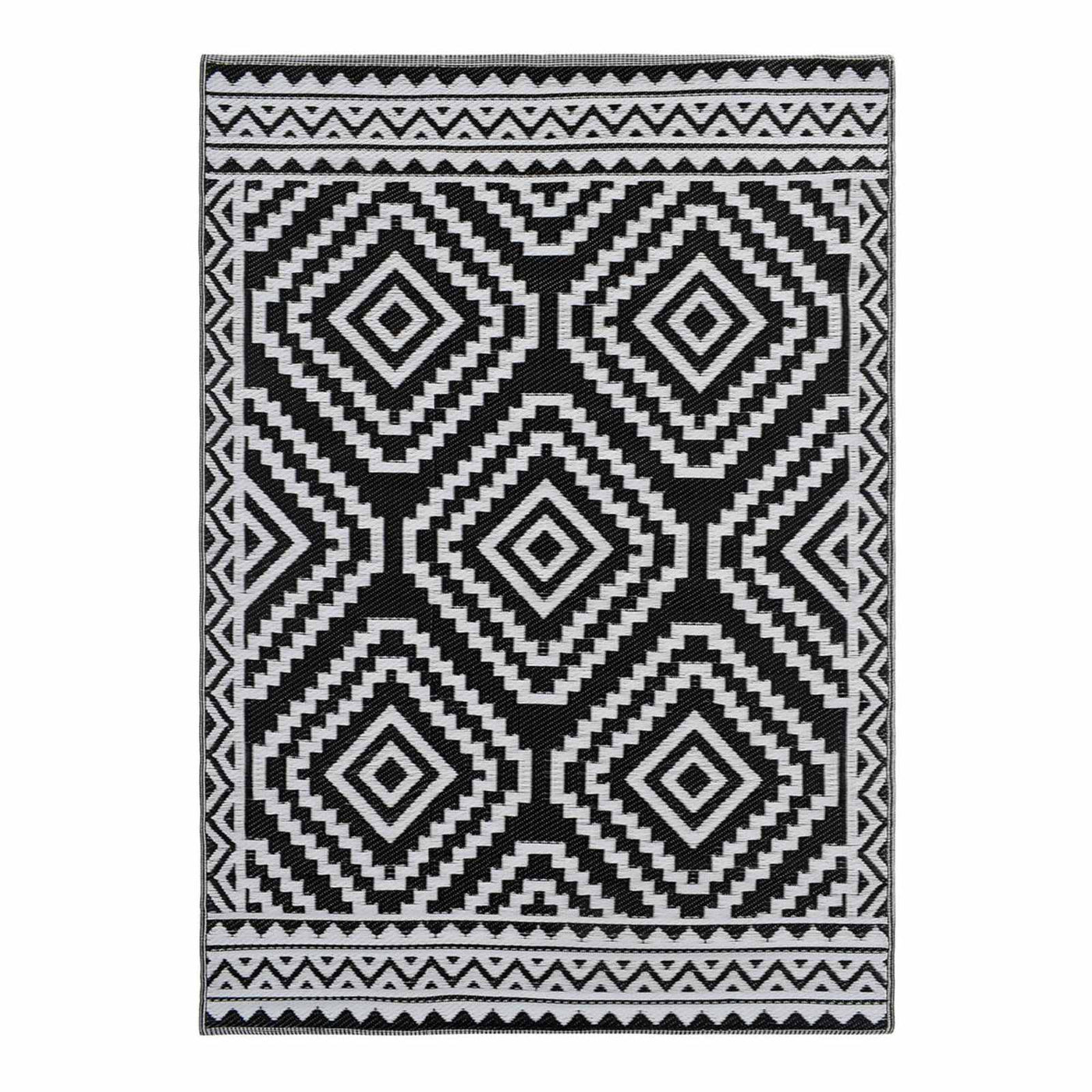 Black Diamond Design Plastic Outdoor Area Rug — detail view 1