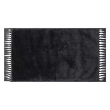 Black Knit With Fringe Washable Accent Rug