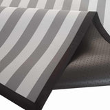 Textilene Outdoor Area Rug — Black White Striped view 4