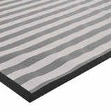 Textilene Outdoor Area Rug — Black White Striped view 2