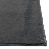 Bliss Faux Rabbit Fur Washable Accent Rug — Charcoal view 3