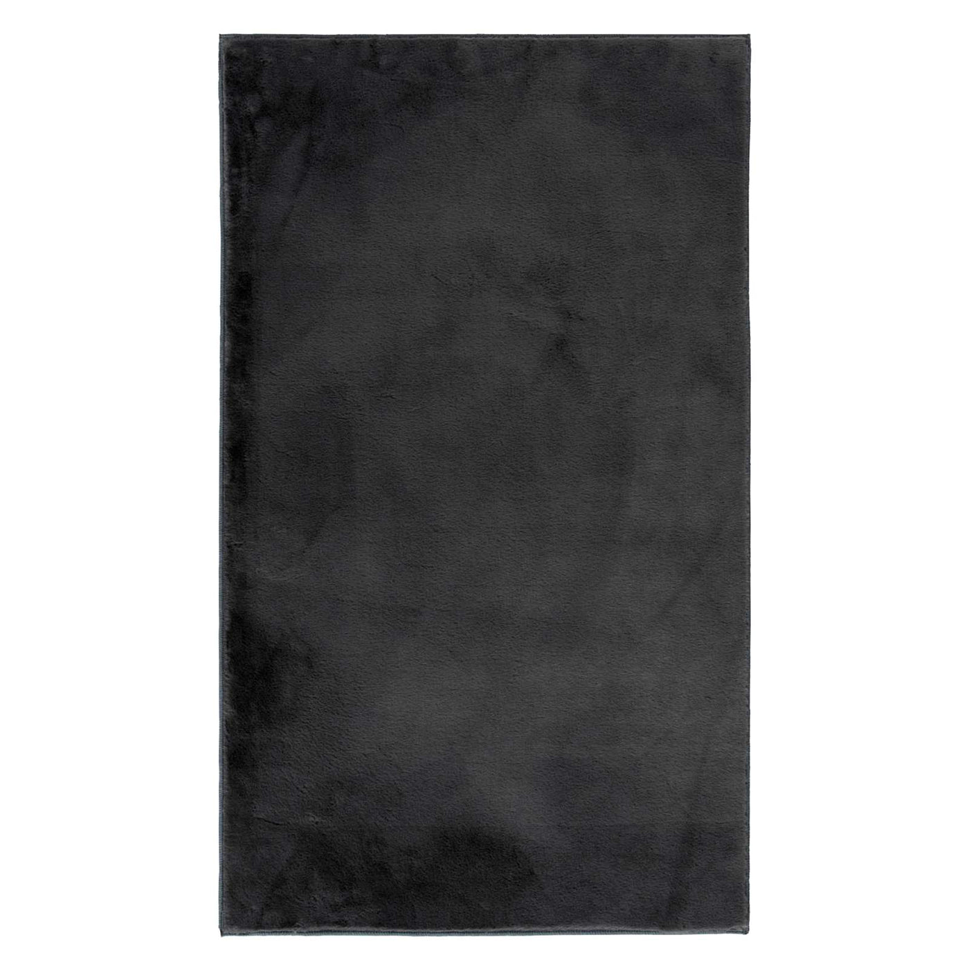 Bliss Faux Rabbit Fur Washable Accent Rug — Charcoal