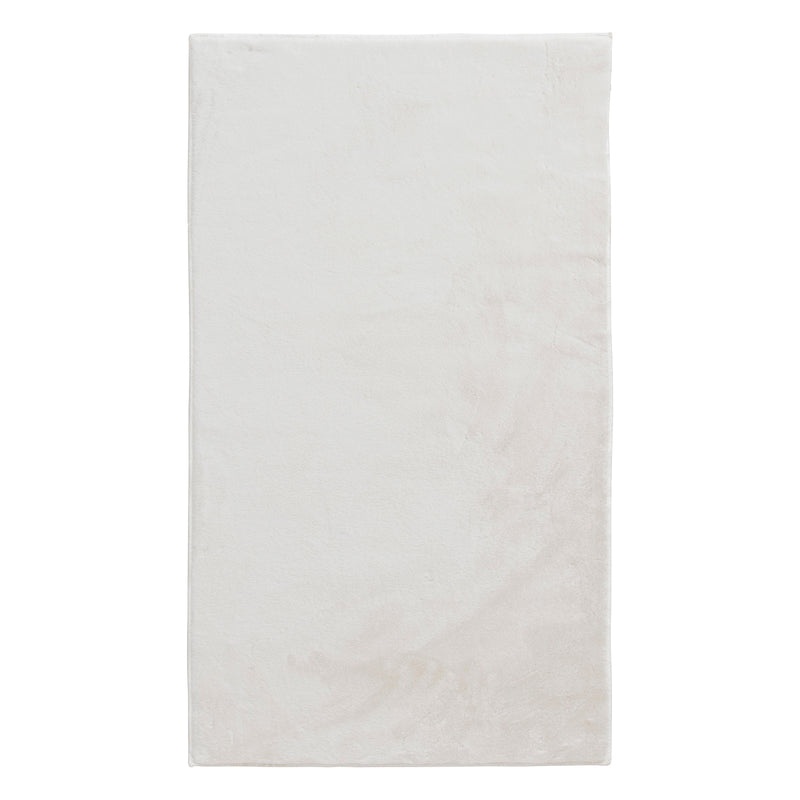 Bliss Silver Faux Rabbit Fur Washable Accent Rug