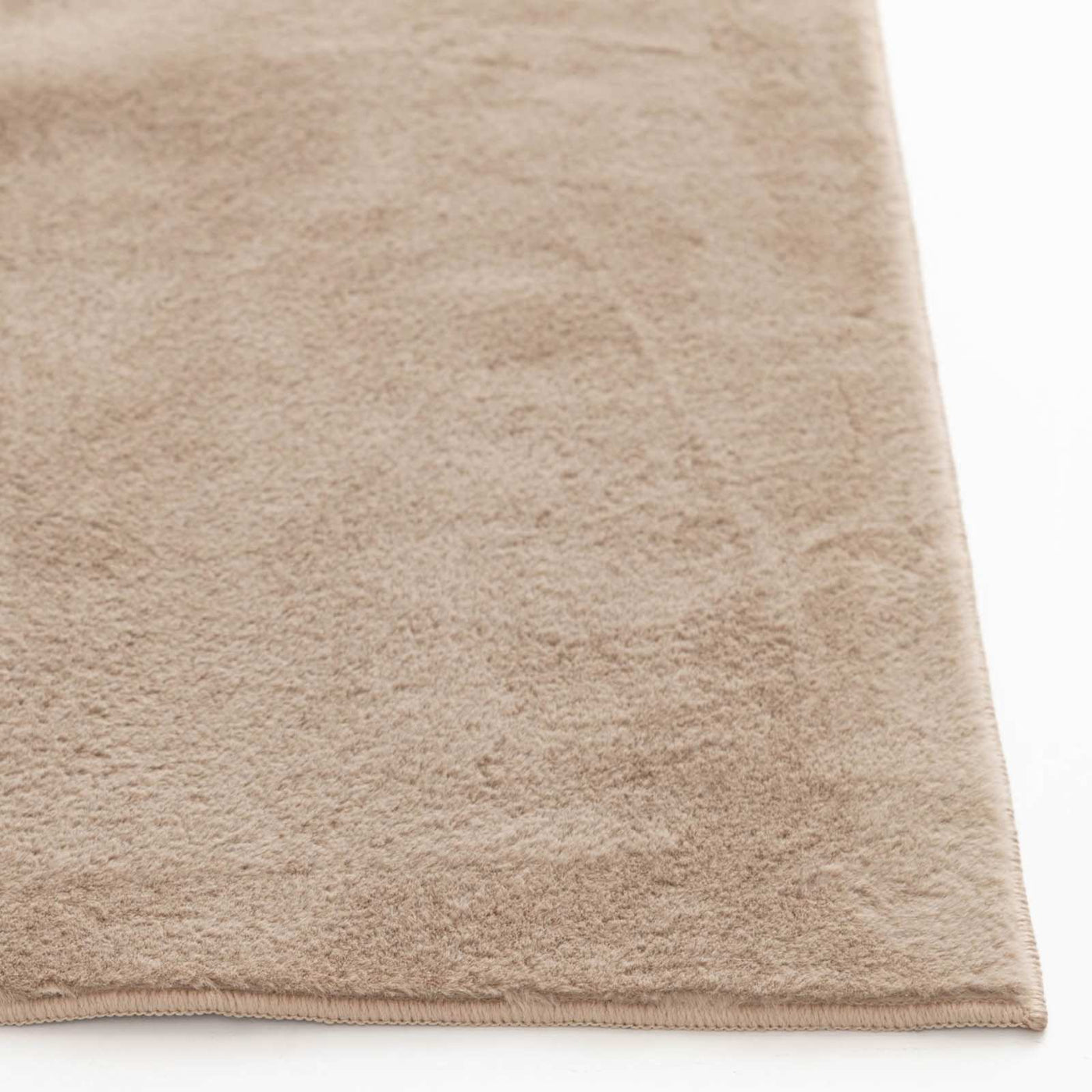 Bliss Faux Rabbit Fur Washable Accent Rug — Taupe view 2
