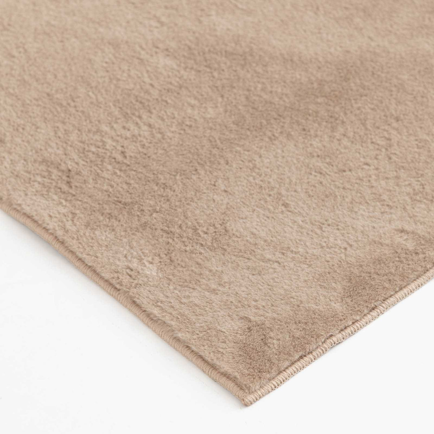 Bliss Faux Rabbit Fur Washable Accent Rug — Taupe view 3