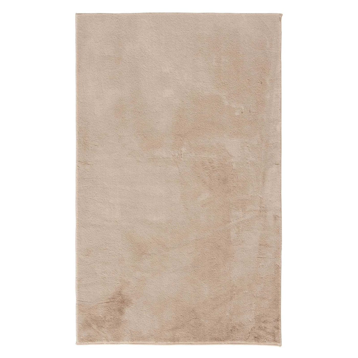 Bliss Faux Rabbit Fur Washable Accent Rug — Taupe