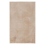 Bliss Faux Rabbit Fur Washable Accent Rug — Taupe