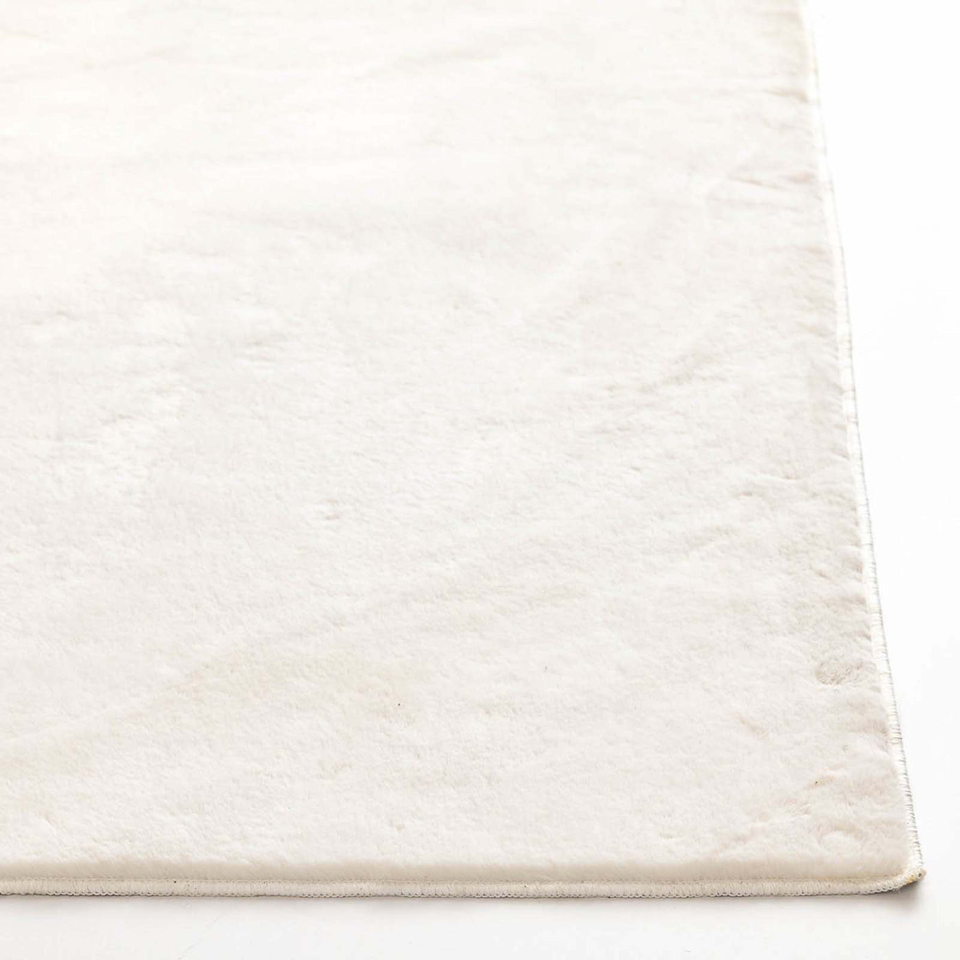 Bliss Faux Rabbit Fur Washable Accent Rug — White view 2