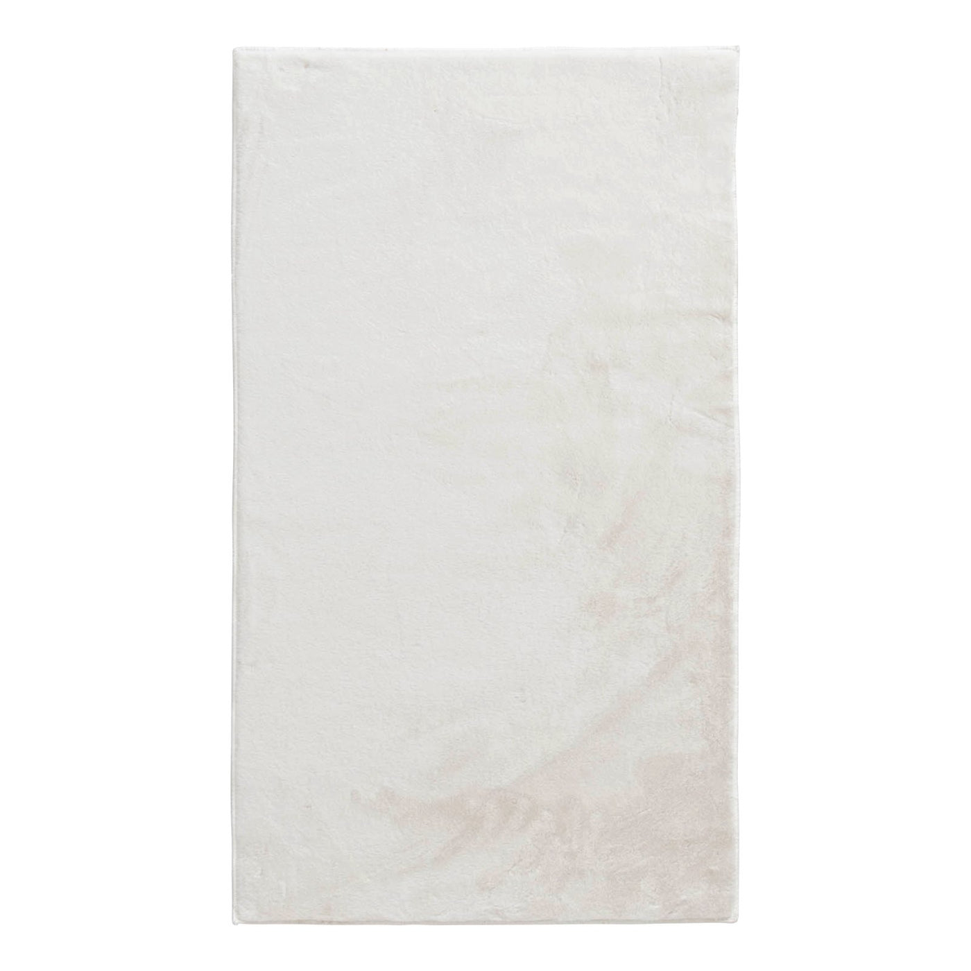 Bliss Faux Rabbit Fur Washable Accent Rug — White