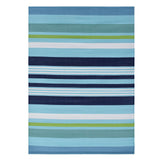 Blue Striped Plastic Outdoor Area Rug — detail view 1