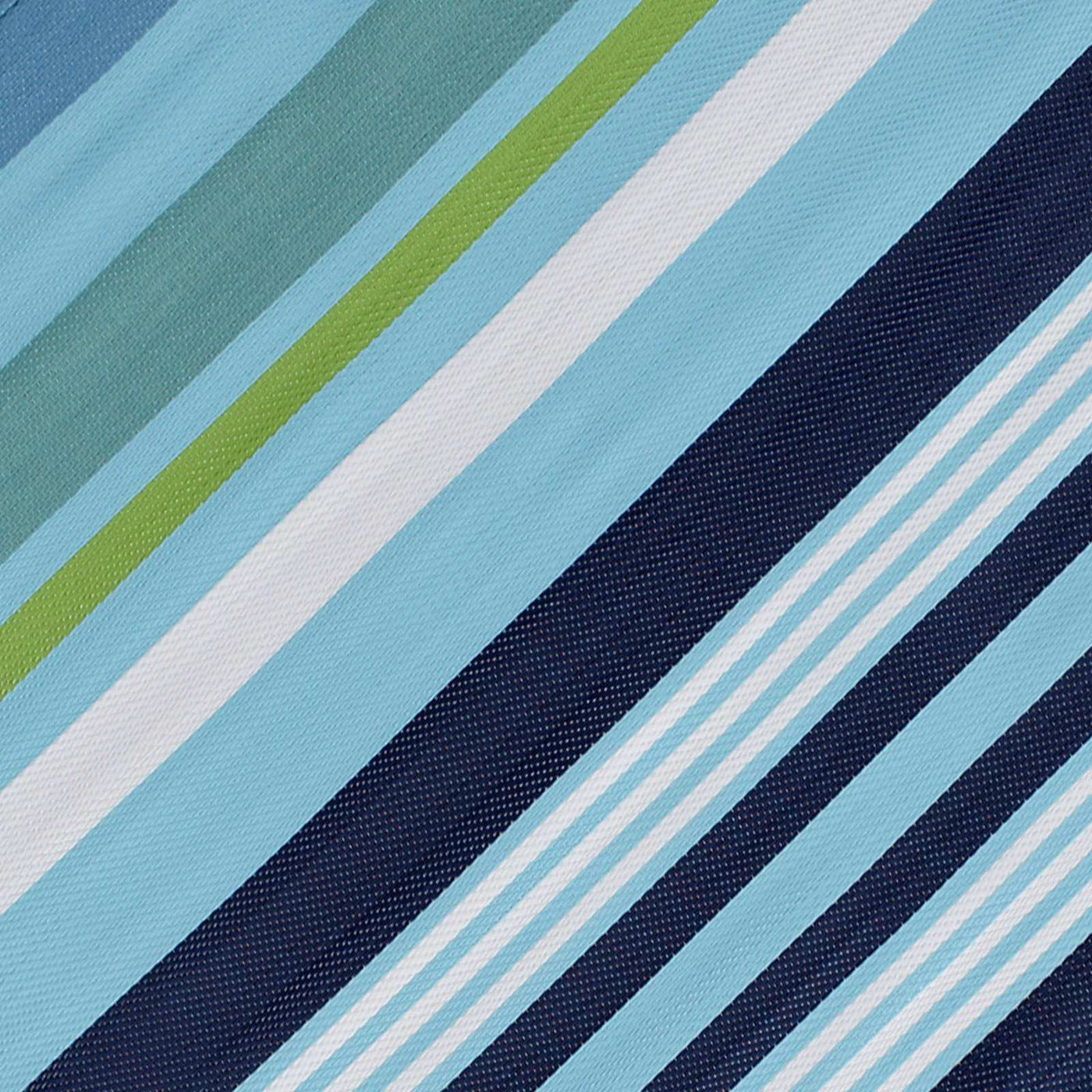 Blue Striped Plastic Outdoor Area Rug — detail view 2