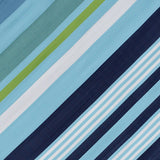 Blue Striped Plastic Outdoor Area Rug — detail view 2