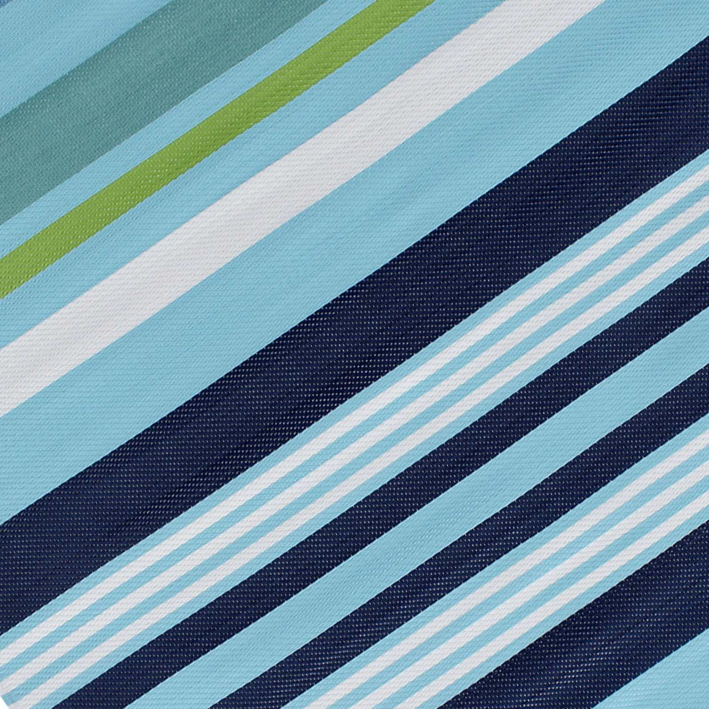 Blue Striped Plastic Outdoor Area Rug — detail view 3