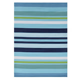 Blue Striped Plastic Outdoor Area Rug