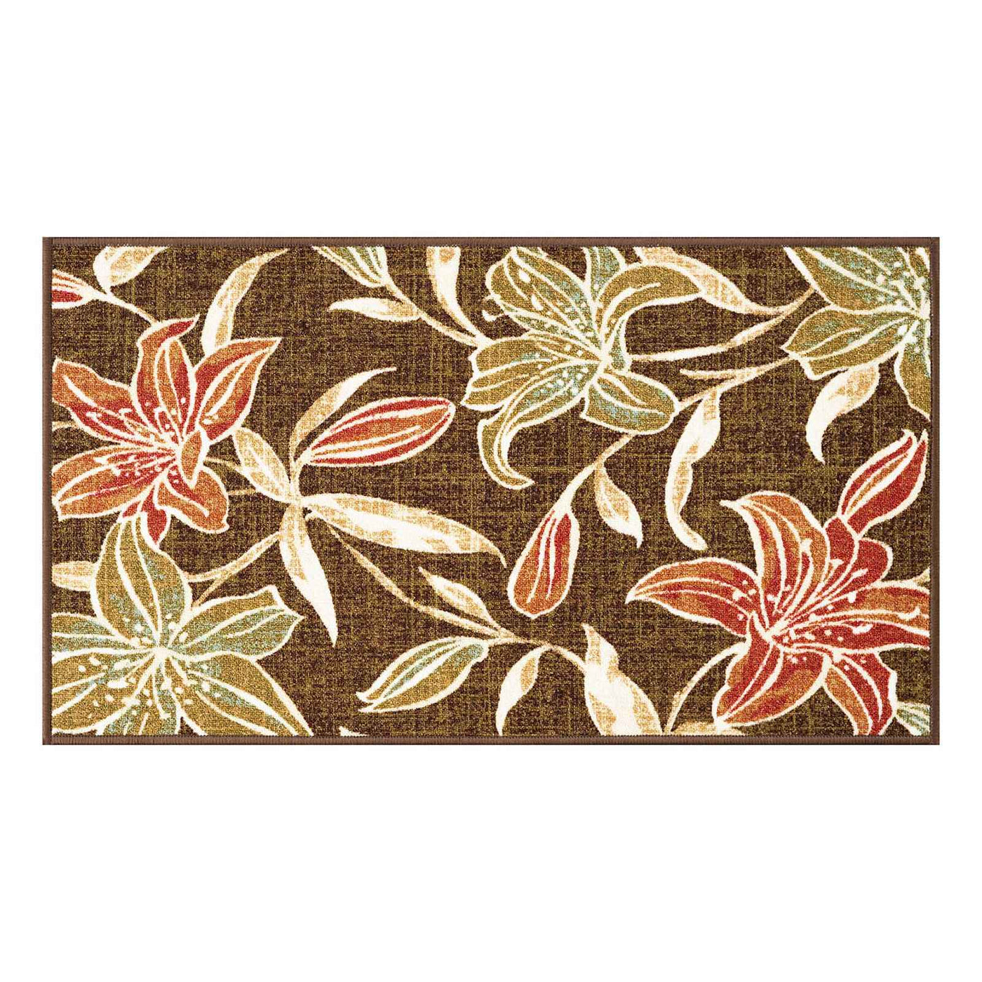 Brown Floral Washable Tufted Empress Accent Rug