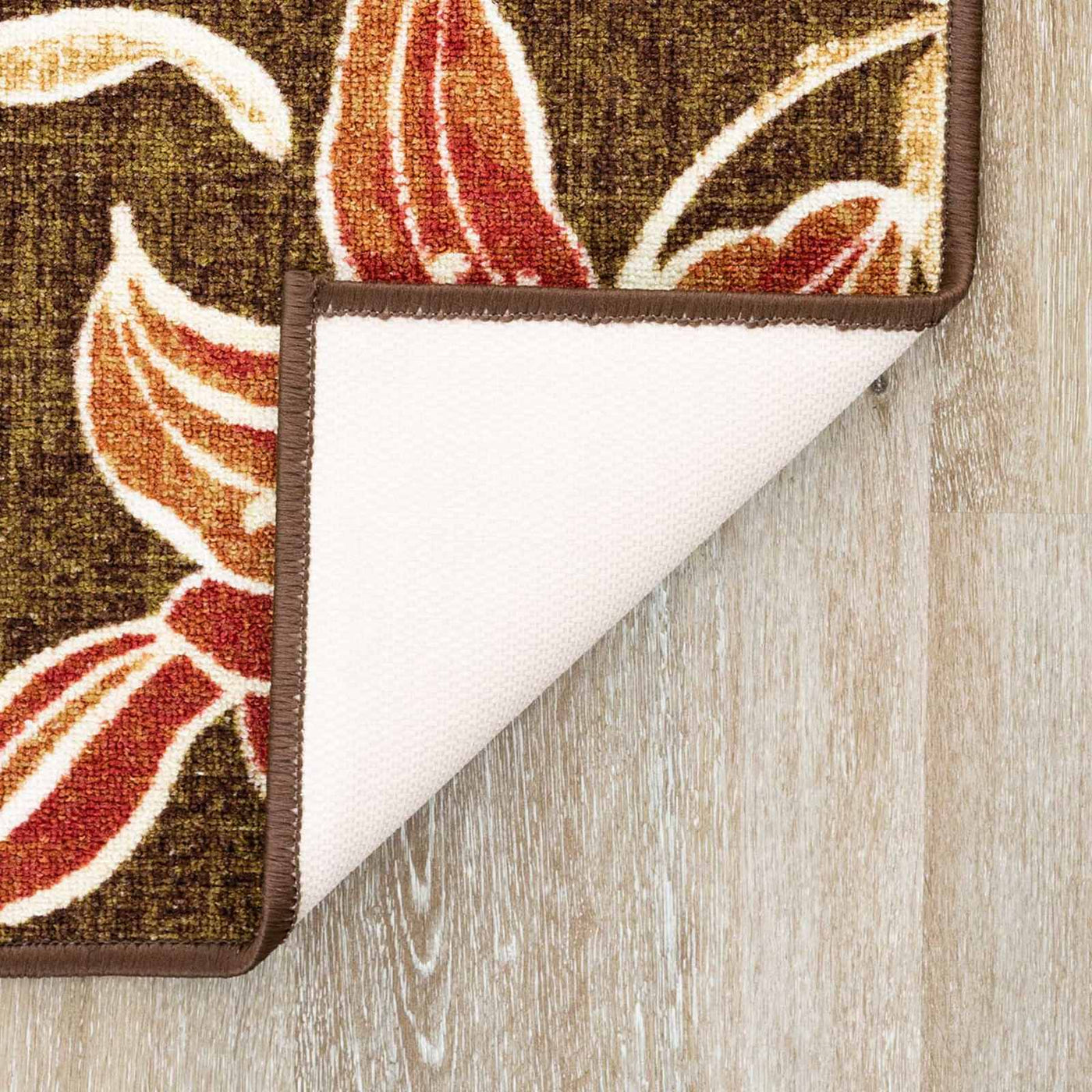 Brown Floral Washable Tufted Empress Accent Rug — detail view 2