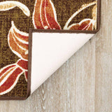 Brown Floral Washable Tufted Empress Accent Rug — detail view 2
