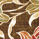 Brown Floral Washable Tufted Empress Accent Rug — detail view 1