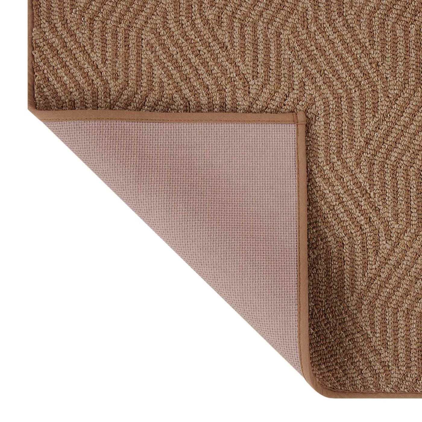 Brown Knitted Interlock Gel Back Washable Accent Rug — detail view 2