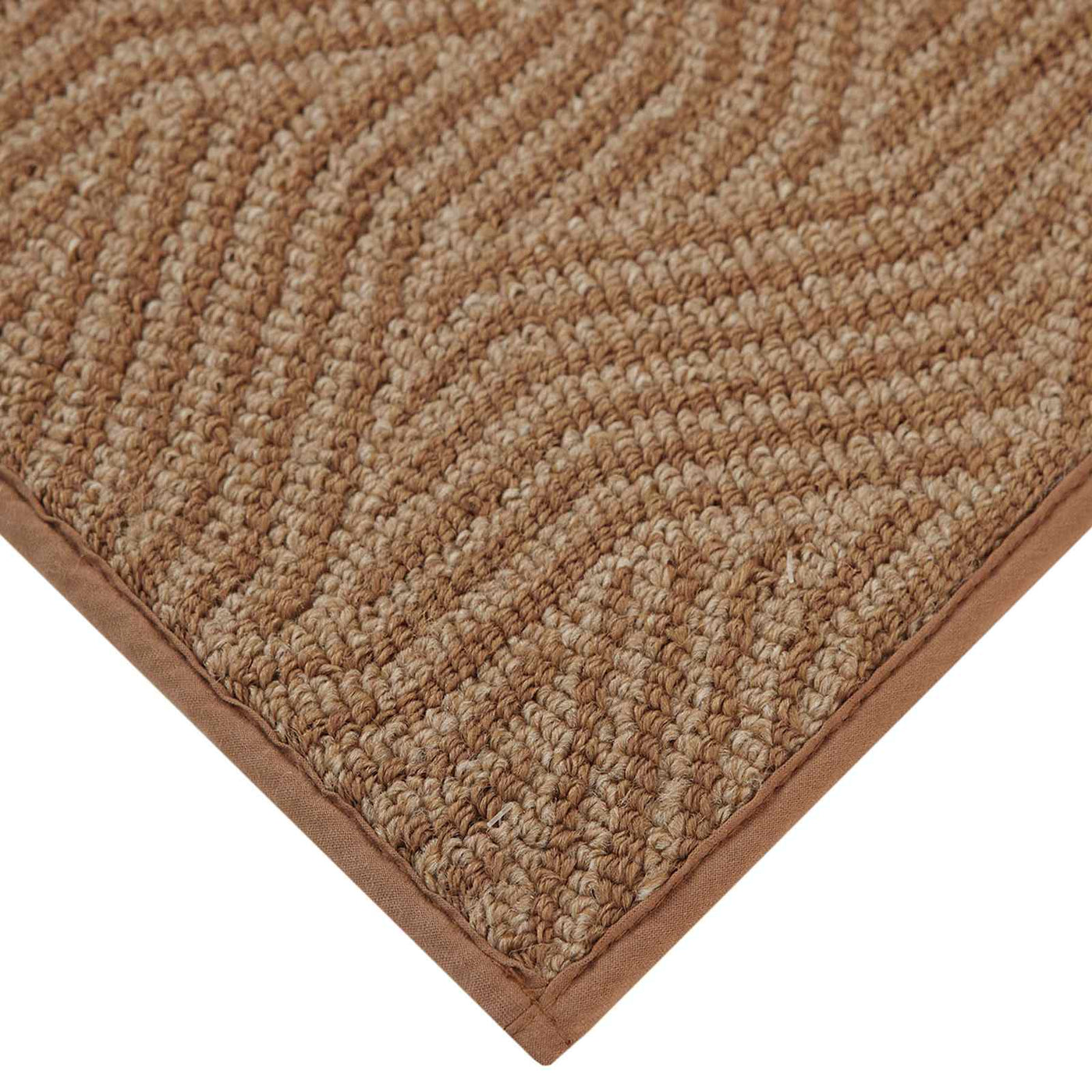 Brown Knitted Interlock Gel Back Washable Accent Rug — detail view 1