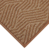Brown Knitted Interlock Gel Back Washable Accent Rug — detail view 1